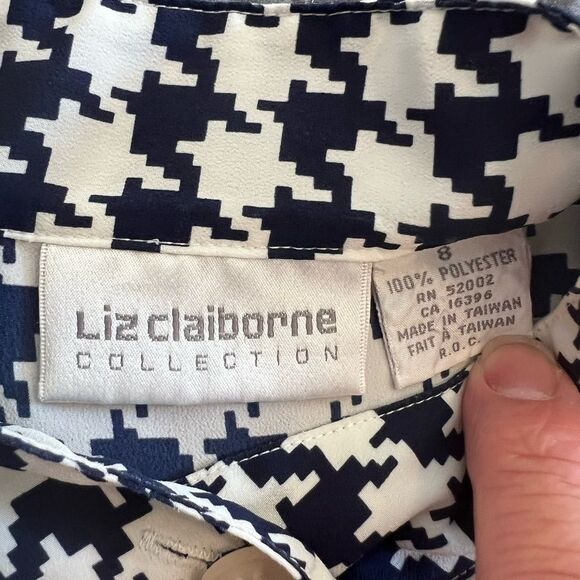 Liz Claiborne Collection Polyester Long Sleeve Collarless Button Down Blouse 8 - Picture 3 of 5